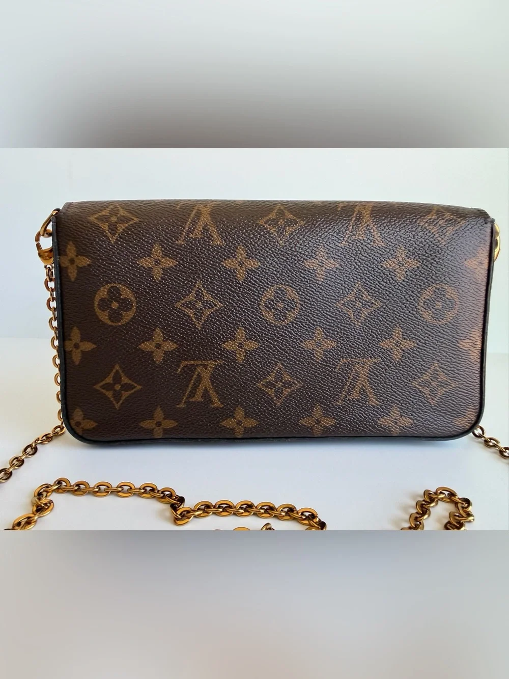 Authentic Louis Vuitton Felicie Pochette Monogram & Fuchsia Crossbody & Inserts